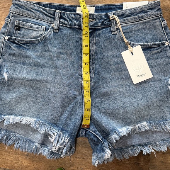 KanCan Blue Frayed Hem Jean Shorts - Picture 3 of 7